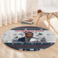 James Baldwin Christmas Santa Round Carpet Ugly Pixel Pattern Black History Holiday