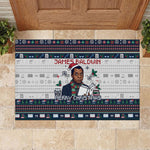 James Baldwin Christmas Santa Rubber Doormat Ugly Pixel Pattern Black History Holiday