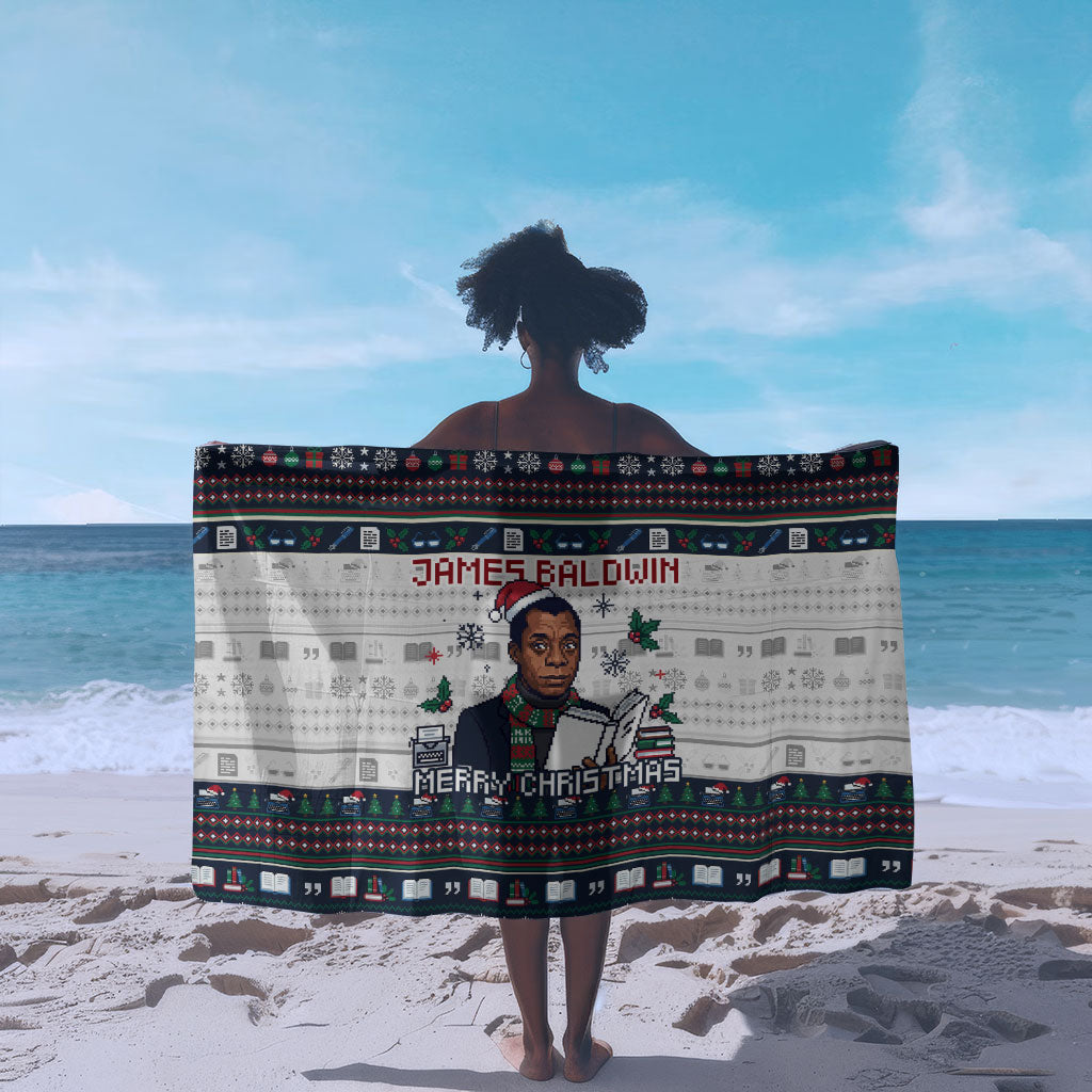 James Baldwin Christmas Santa Sarong Ugly Pixel Pattern Black History Holiday