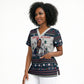 James Baldwin Christmas Santa Scrub Top Ugly Pixel Pattern Black History Holiday