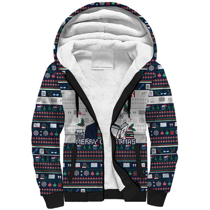 James Baldwin Christmas Santa Sherpa Hoodie Ugly Pixel Pattern Black History Holiday