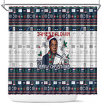 James Baldwin Christmas Santa Shower Curtain Ugly Pixel Pattern Black History Holiday