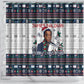 James Baldwin Christmas Santa Shower Curtain Ugly Pixel Pattern Black History Holiday