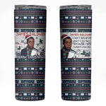 James Baldwin Christmas Santa Skinny Tumbler Ugly Pixel Pattern Black History Holiday