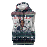 James Baldwin Christmas Santa Sleeveless Hoodie Ugly Pixel Pattern Black History Holiday