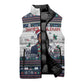 James Baldwin Christmas Santa Sleeveless Puffer Jacket Ugly Pixel Pattern Black History Holiday