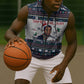 James Baldwin Christmas Santa Sleeveless Zip Hoodie Ugly Pixel Pattern Black History Holiday