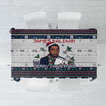 James Baldwin Christmas Santa Tablecloth Ugly Pixel Pattern Black History Holiday