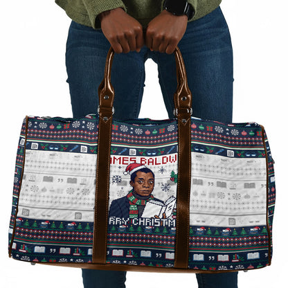 James Baldwin Christmas Santa Travel Bag Ugly Pixel Pattern Black History Holiday