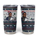 James Baldwin Christmas Santa Tumbler Cup Ugly Pixel Pattern Black History Holiday