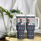 James Baldwin Christmas Santa Tumbler With Handle Ugly Pixel Pattern Black History Holiday