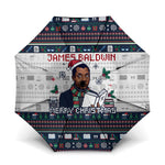 James Baldwin Christmas Santa Umbrella Ugly Pixel Pattern Black History Holiday