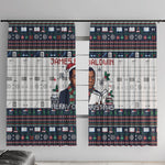 James Baldwin Christmas Santa Window Curtain Ugly Pixel Pattern Black History Holiday
