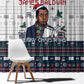 James Baldwin Christmas Santa Window Curtain Ugly Pixel Pattern Black History Holiday