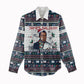 James Baldwin Christmas Santa Women Casual Shirt Ugly Pixel Pattern Black History Holiday