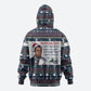 James Baldwin Christmas Santa Zip Hoodie Ugly Pixel Pattern Black History Holiday
