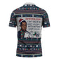 James Baldwin Christmas Santa Zipper Polo Shirt Ugly Pixel Pattern Black History Holiday
