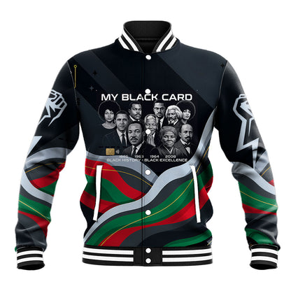 My Black Card Civil Rights Leaders Black History Baseball Jacket African American Black Excellence Milestones Freedom