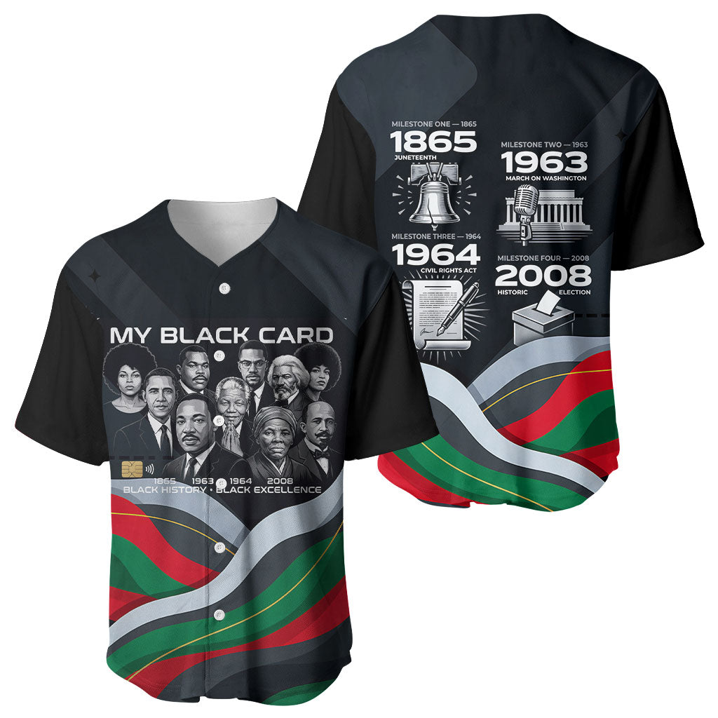 My Black Card Civil Rights Leaders Black History Baseball Jersey African American Black Excellence Milestones Freedom