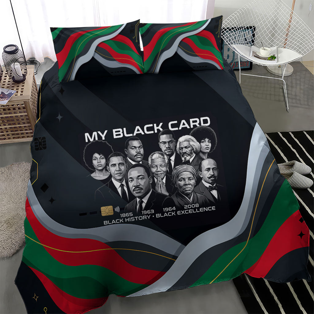My Black Card Civil Rights Leaders Black History Bedding Set African American Black Excellence Milestones Freedom