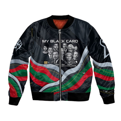 My Black Card Civil Rights Leaders Black History Bomber Jacket African American Black Excellence Milestones Freedom