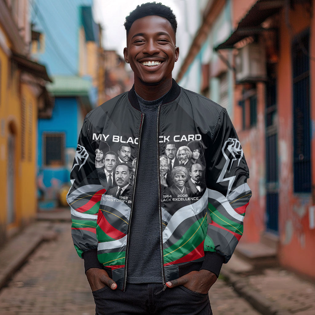 My Black Card Civil Rights Leaders Black History Bomber Jacket African American Black Excellence Milestones Freedom