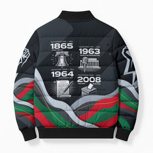 My Black Card Civil Rights Leaders Black History Bomber Puffer Jacket African American Black Excellence Milestones Freedom