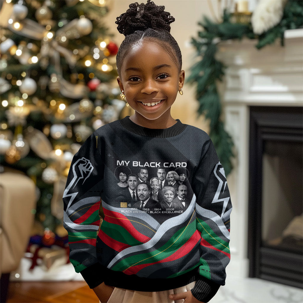 My Black Card Civil Rights Leaders Black History Kid Ugly Christmas Sweater African American Black Excellence Milestones Freedom