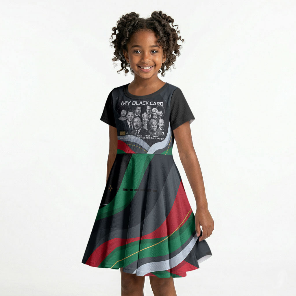 My Black Card Civil Rights Leaders Black History Kid Short Sleeve Dress African American Black Excellence Milestones Freedom