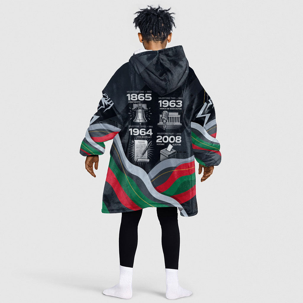 My Black Card Civil Rights Leaders Black History Kid Wearable Blanket Hoodie African American Black Excellence Milestones Freedom