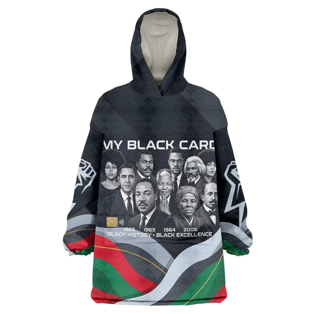 My Black Card Civil Rights Leaders Black History Kid Wearable Blanket Hoodie African American Black Excellence Milestones Freedom