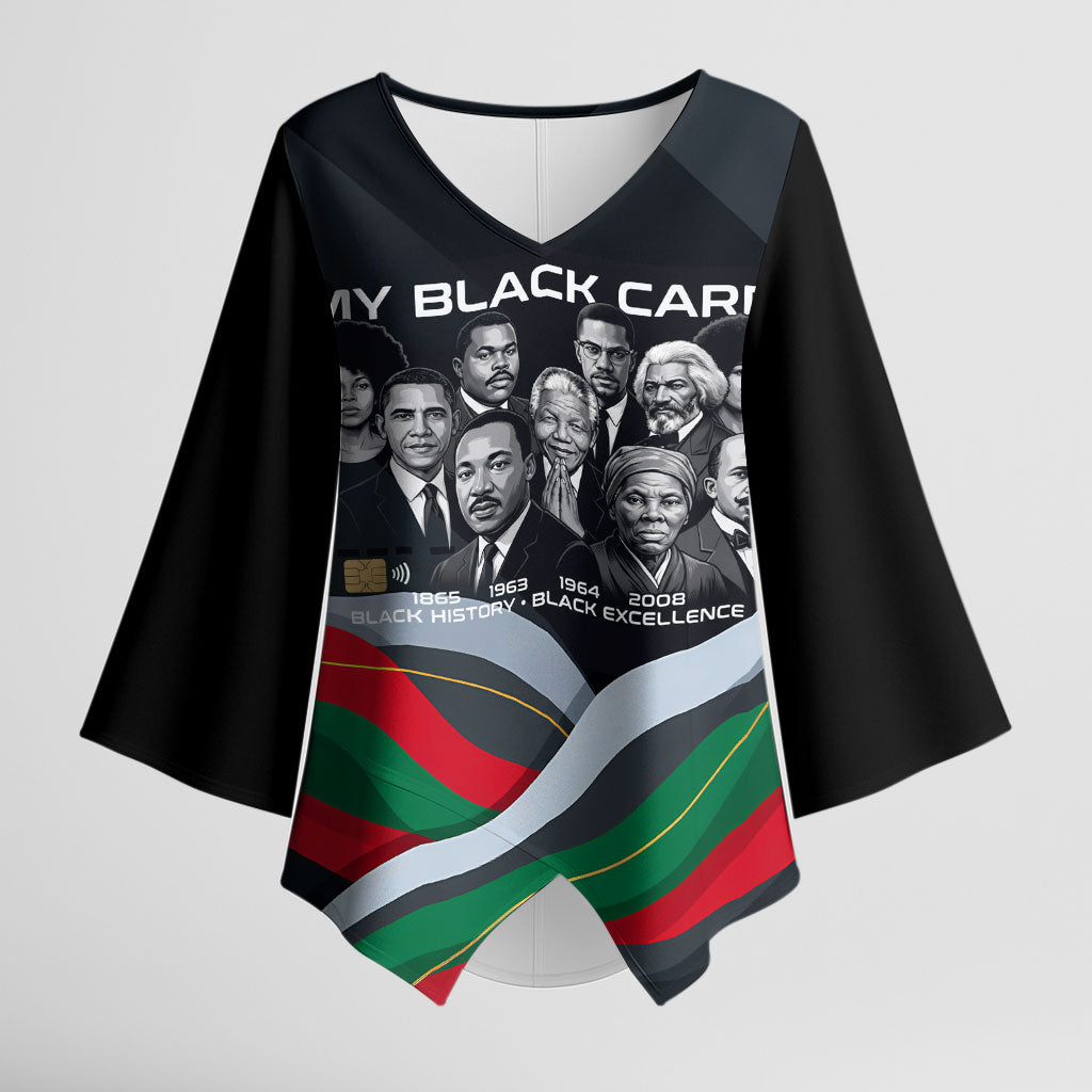My Black Card Civil Rights Leaders Black History Kimono Sleeve Blouse African American Black Excellence Milestones Freedom