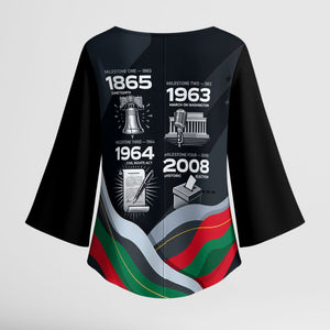 My Black Card Civil Rights Leaders Black History Kimono Sleeve Blouse African American Black Excellence Milestones Freedom