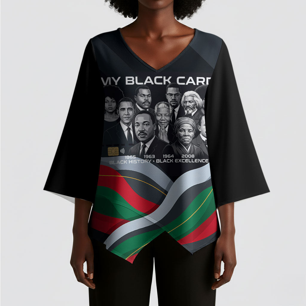 My Black Card Civil Rights Leaders Black History Kimono Sleeve Blouse African American Black Excellence Milestones Freedom