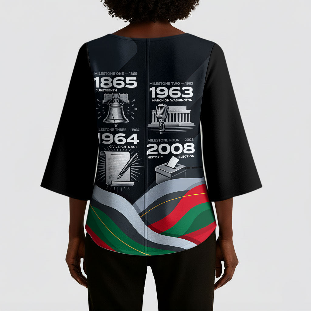 My Black Card Civil Rights Leaders Black History Kimono Sleeve Blouse African American Black Excellence Milestones Freedom