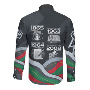 My Black Card Civil Rights Leaders Black History Long Sleeve Button Shirt African American Black Excellence Milestones Freedom