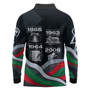 My Black Card Civil Rights Leaders Black History Long Sleeve Polo Shirt African American Black Excellence Milestones Freedom