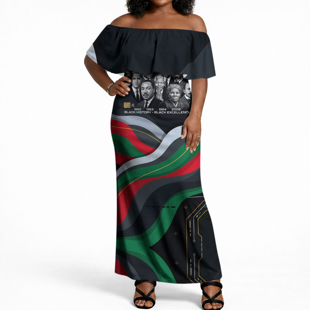 My Black Card Civil Rights Leaders Black History Off Shoulder Maxi Dress African American Black Excellence Milestones Freedom