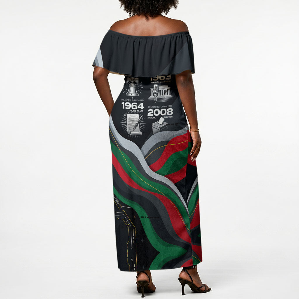 My Black Card Civil Rights Leaders Black History Off Shoulder Maxi Dress African American Black Excellence Milestones Freedom