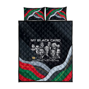 My Black Card Civil Rights Leaders Black History Quilt Bed Set African American Black Excellence Milestones Freedom