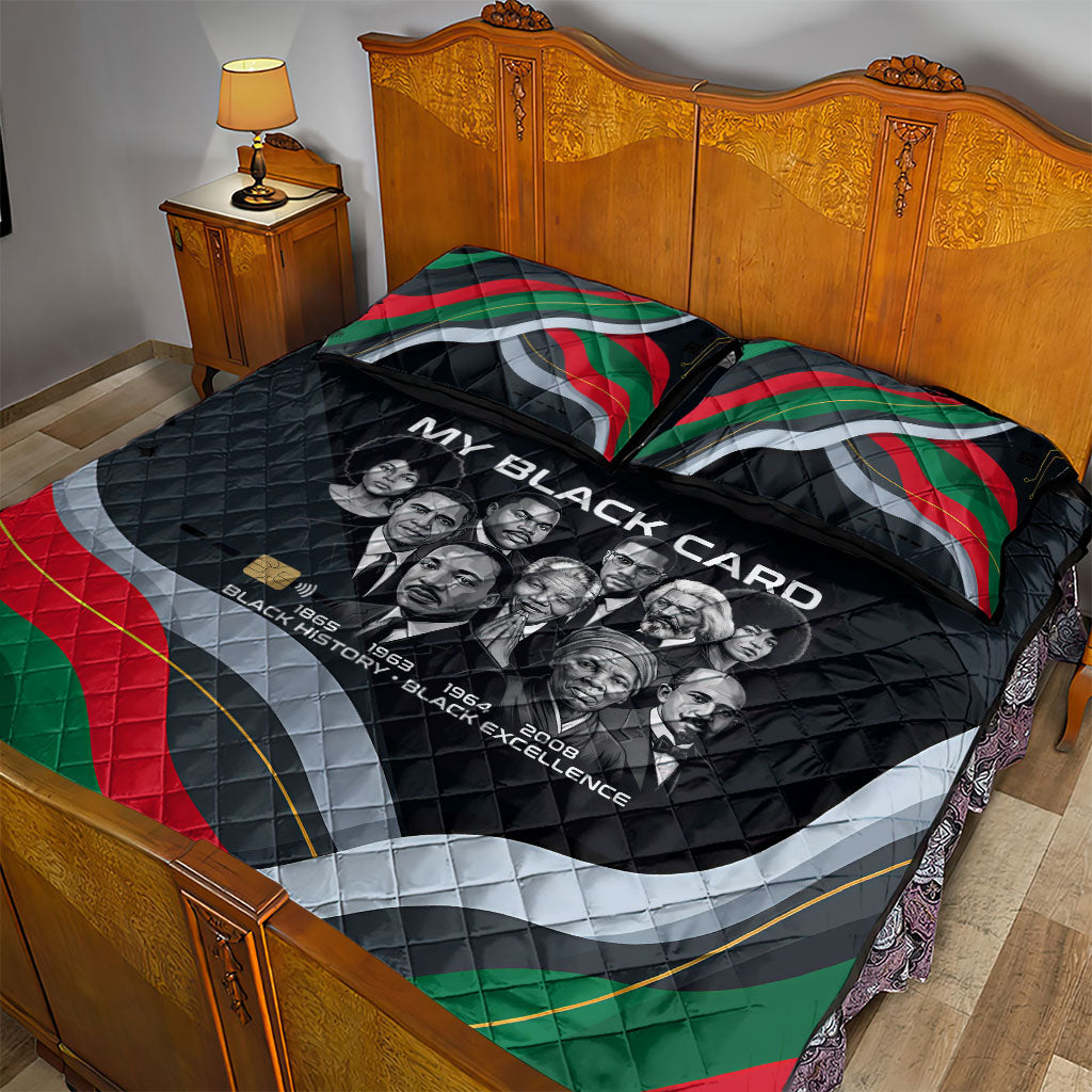 My Black Card Civil Rights Leaders Black History Quilt Bed Set African American Black Excellence Milestones Freedom