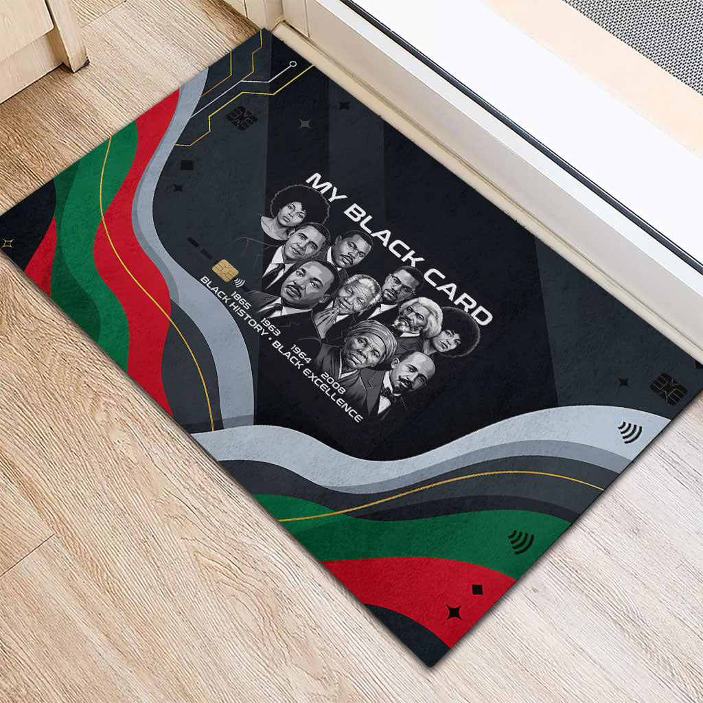 My Black Card Civil Rights Leaders Black History Rubber Doormat African American Black Excellence Milestones Freedom