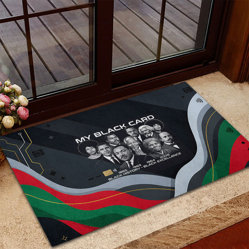 My Black Card Civil Rights Leaders Black History Rubber Doormat African American Black Excellence Milestones Freedom