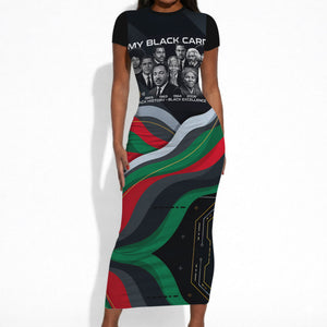 My Black Card Civil Rights Leaders Black History Short Sleeve Bodycon Dress African American Black Excellence Milestones Freedom