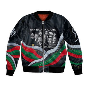 My Black Card Civil Rights Leaders Black History Sleeve Zip Bomber Jacket African American Black Excellence Milestones Freedom