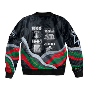 My Black Card Civil Rights Leaders Black History Sleeve Zip Bomber Jacket African American Black Excellence Milestones Freedom