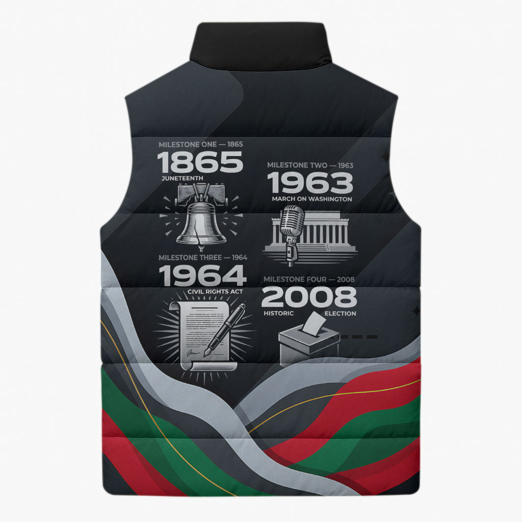 My Black Card Civil Rights Leaders Black History Sleeveless Puffer Jacket African American Black Excellence Milestones Freedom