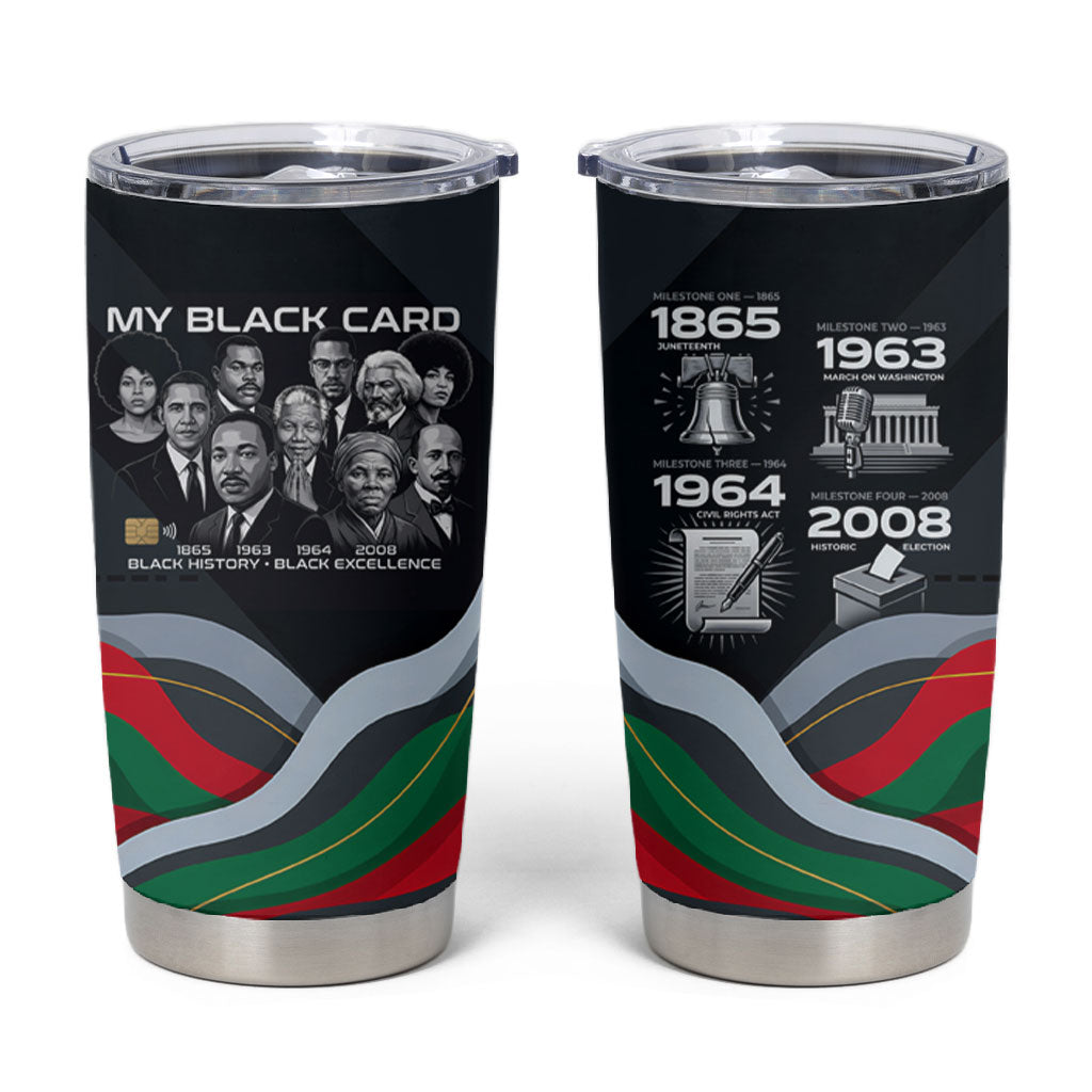 My Black Card Civil Rights Leaders Black History Tumbler Cup African American Black Excellence Milestones Freedom