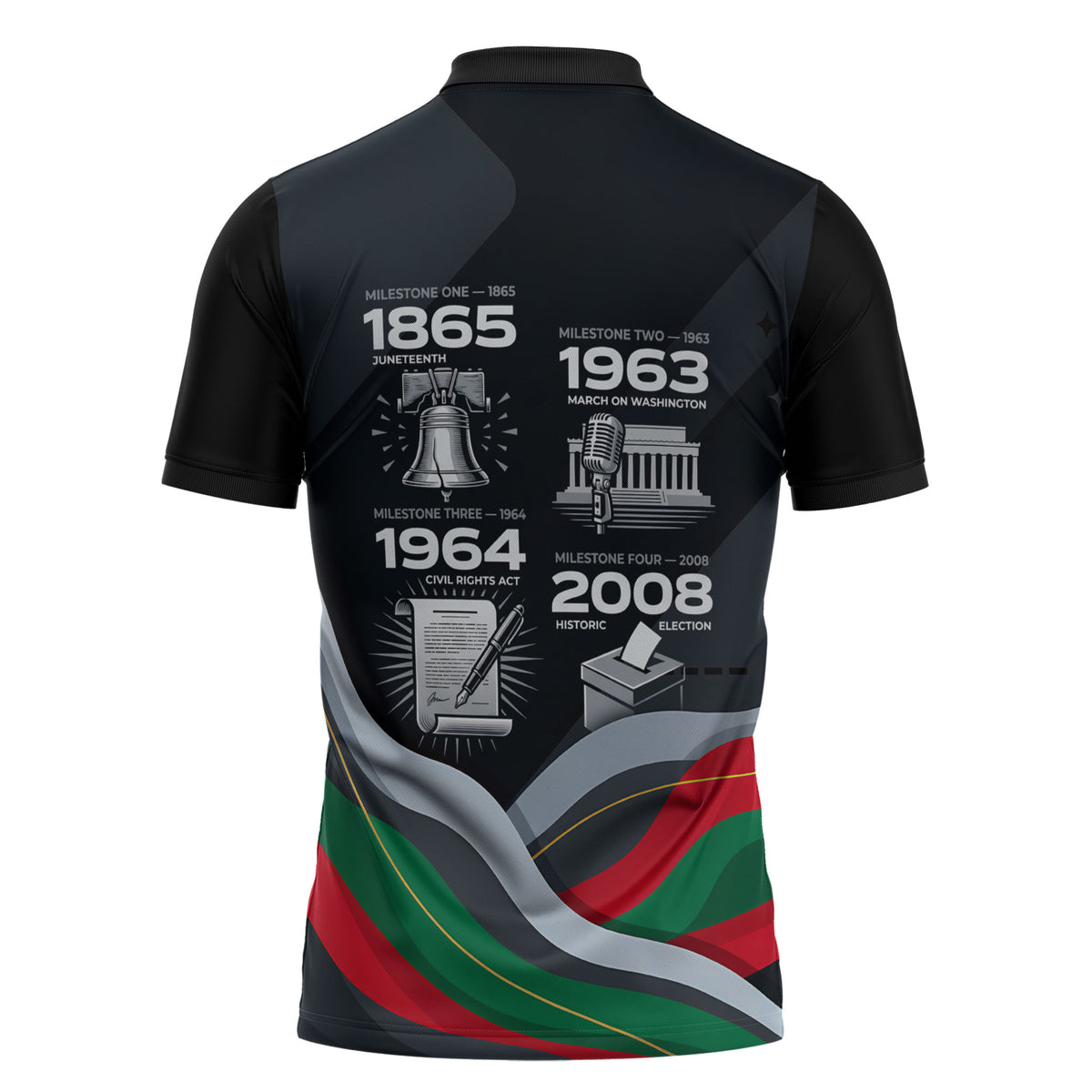 My Black Card Civil Rights Leaders Black History Zipper Polo Shirt African American Black Excellence Milestones Freedom