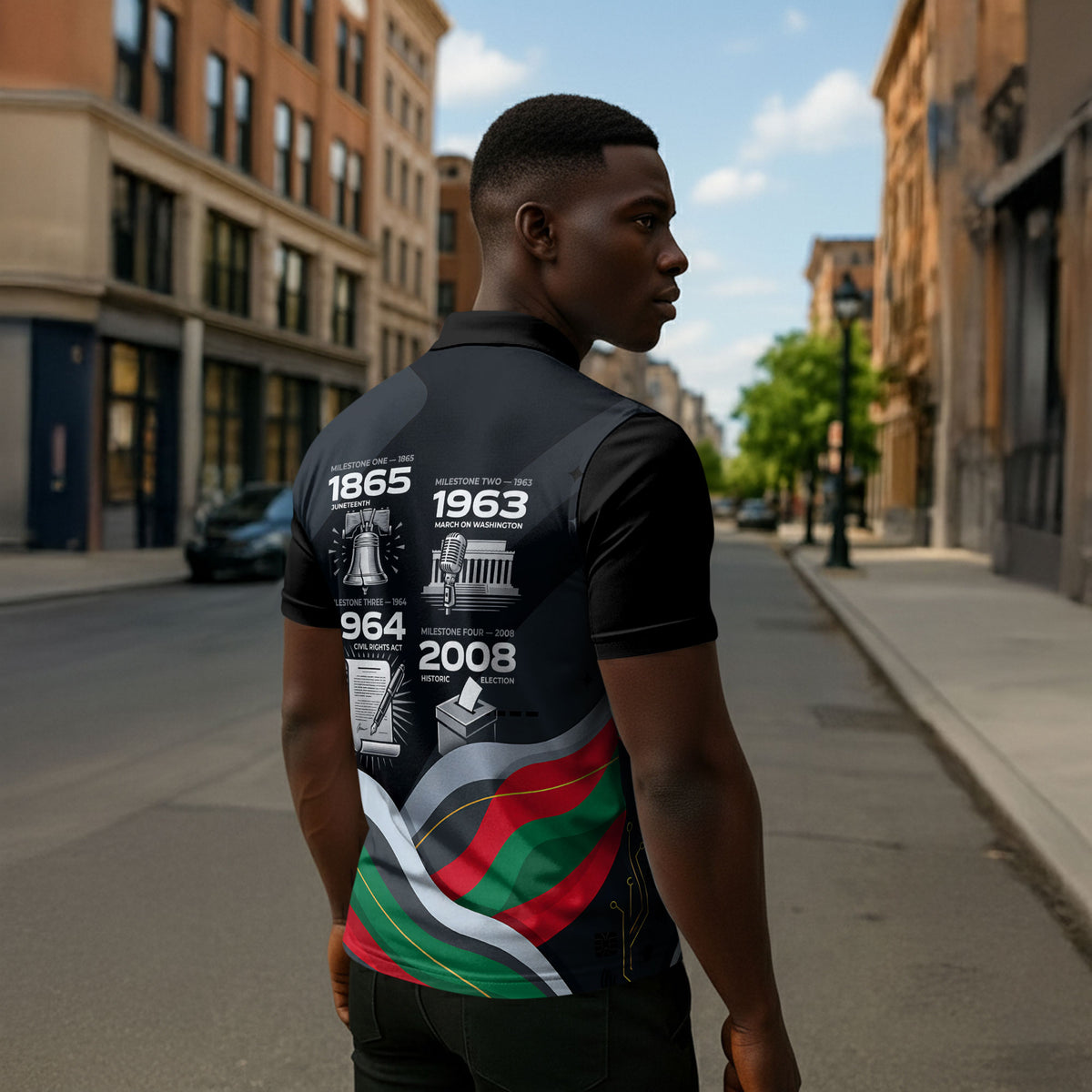 My Black Card Civil Rights Leaders Black History Zipper Polo Shirt African American Black Excellence Milestones Freedom